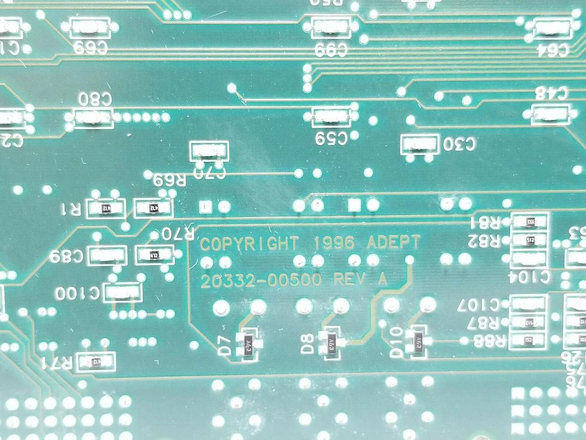 Used ADEPT TECH. 10332-00500 CONTROL BOARD VJI REV. A 20332-00500 LAC-3 9728 94V-0