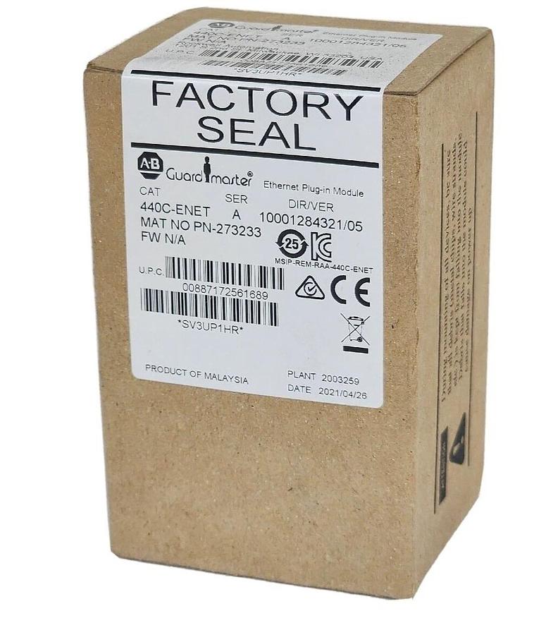 Used FACTORY SEALED ALLEN BRADLEY 440C-ENET SER. A ETHERNET PLUG-IN MODULE
