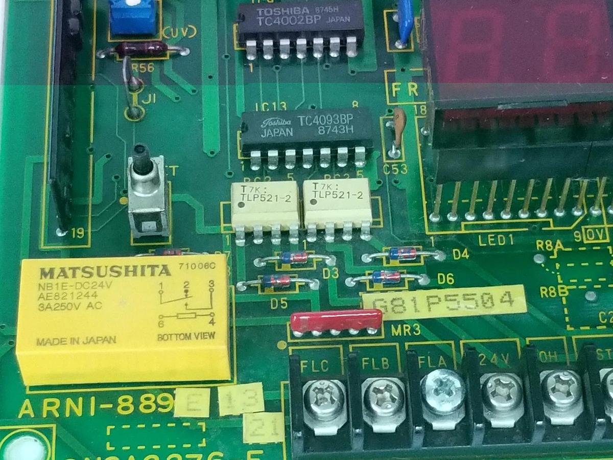 Used TOSHIBA ARNI-889E FREQUENCY / FAULT INDICATOR BOARD 2N3A2276-E ARNI-889