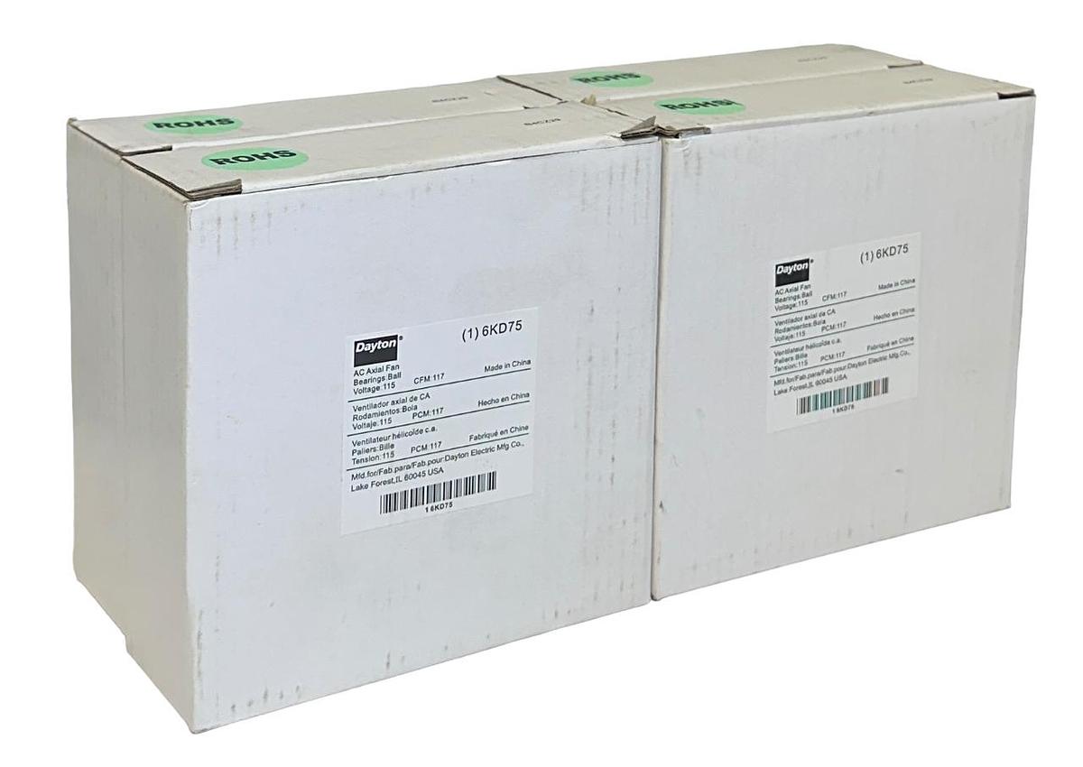 Used 4 DAYTON 6KD75 AC AXIAL FANS BALL BEARINGS 115V 117CFM NSMP