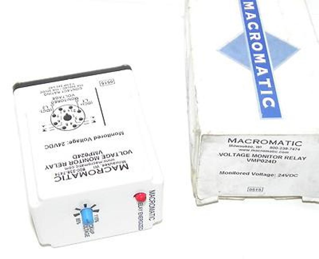 Used NIB MACROMATIC VMP024D VOLTAGE MONITOR RELAY 24VDC