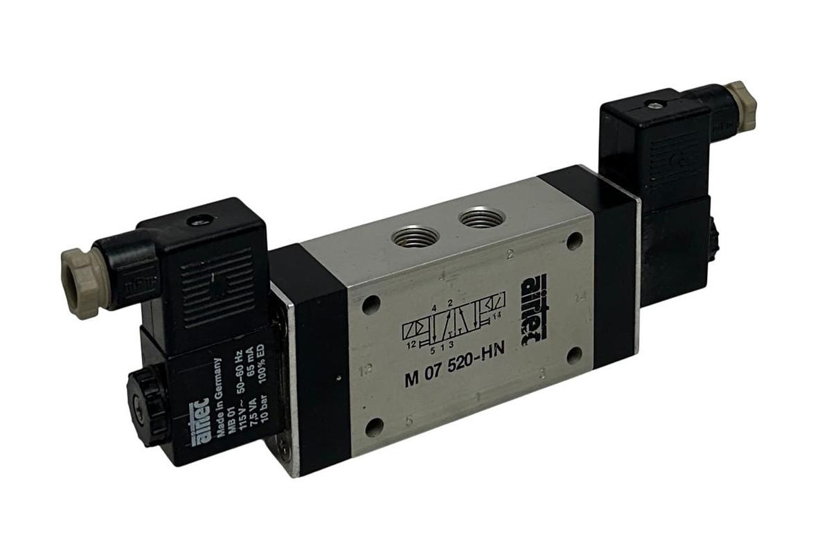 Used AIRTEC M 07 520-HN / M07520HN SERIES M-07 VALVE 5/2-WAY DOUBLE SOLENOIDS USNP