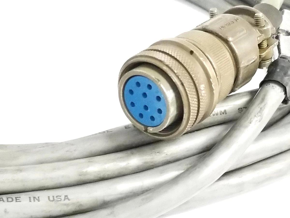 Used CAROL E18621-7 ENCODER CABLE W/ AMPHENOL 10-PIN FEMALE CONNECTOR TO 9-PIN MALE