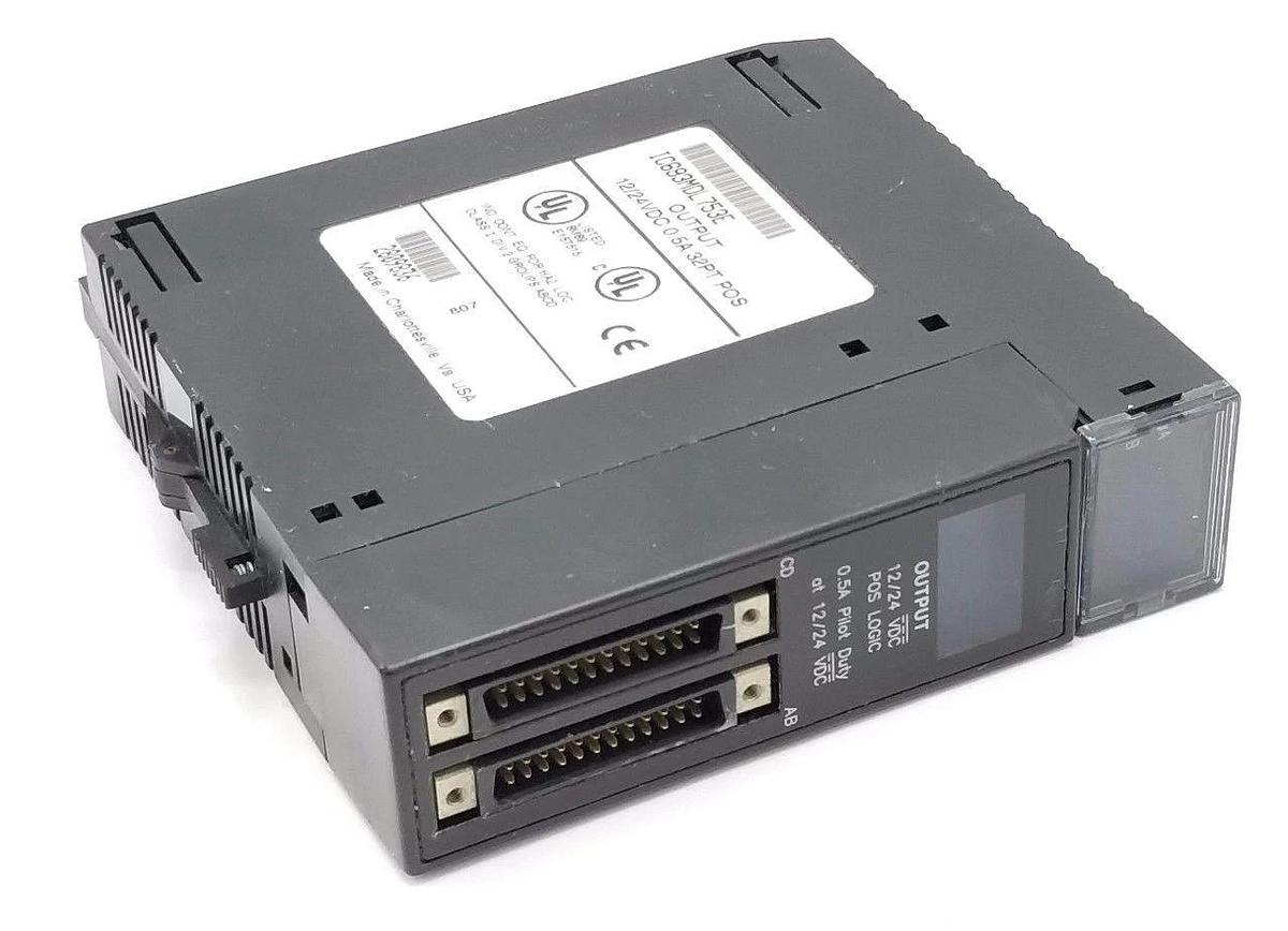 Used GE FANUC IC693MDL753E OUTPUT MODULE 12/24VDC, 0.5A, 32 PT POS