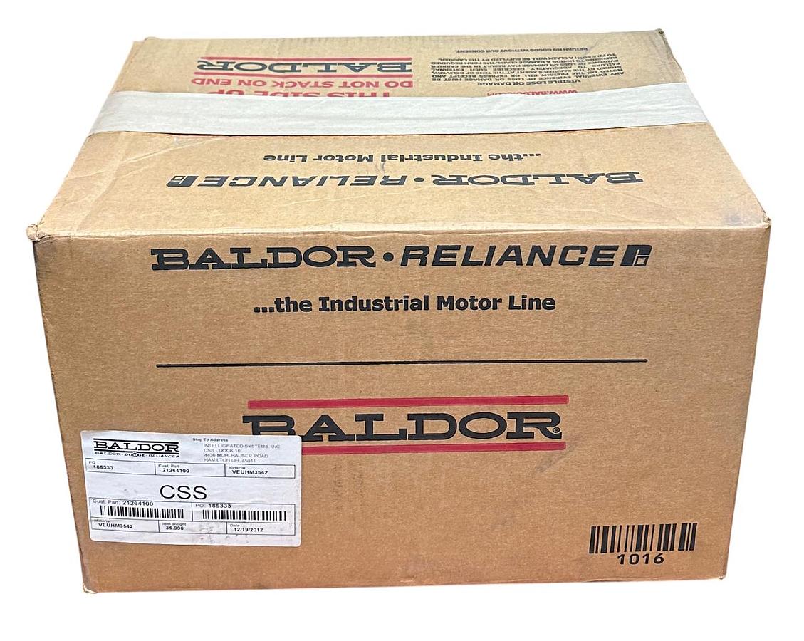 Used BALDOR RELIANCE VEUHM3542 / 35X042P667G1 SUPER-E INDUSTRIAL MOTOR .75HP NSMP