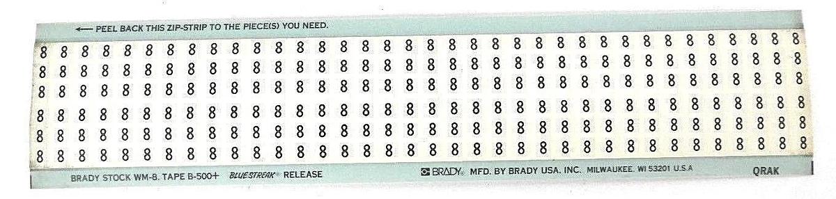 Used BOX OF 14 NEW BRADY WM-8 WIRE MARKER CARD WM8 NUMBER 8