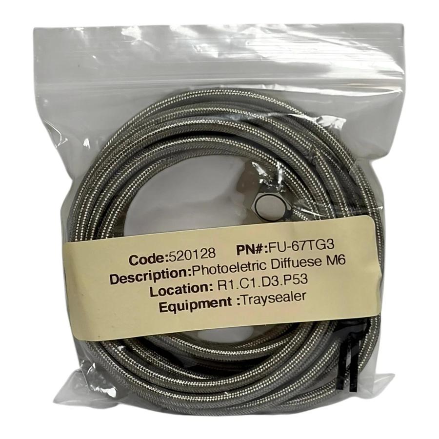 Keyence FU-67TG3 Hex Head Diffuse Fiber Optic Sensor Armored Cable FU-67TG New