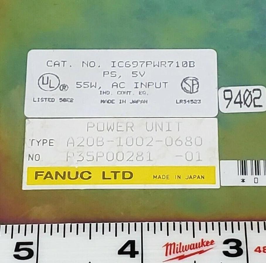 Used FANUC IC697PWR710B BASE PLATE FOR POWER UNIT A20B-1002-0680