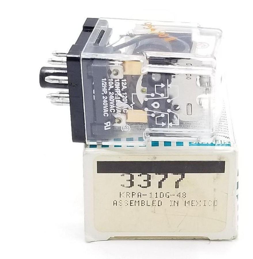 Used NIB POTTER & BRUMFIELD KRPA-11DG-48 RELAY 48VDC, 3377, KRPA11DG48