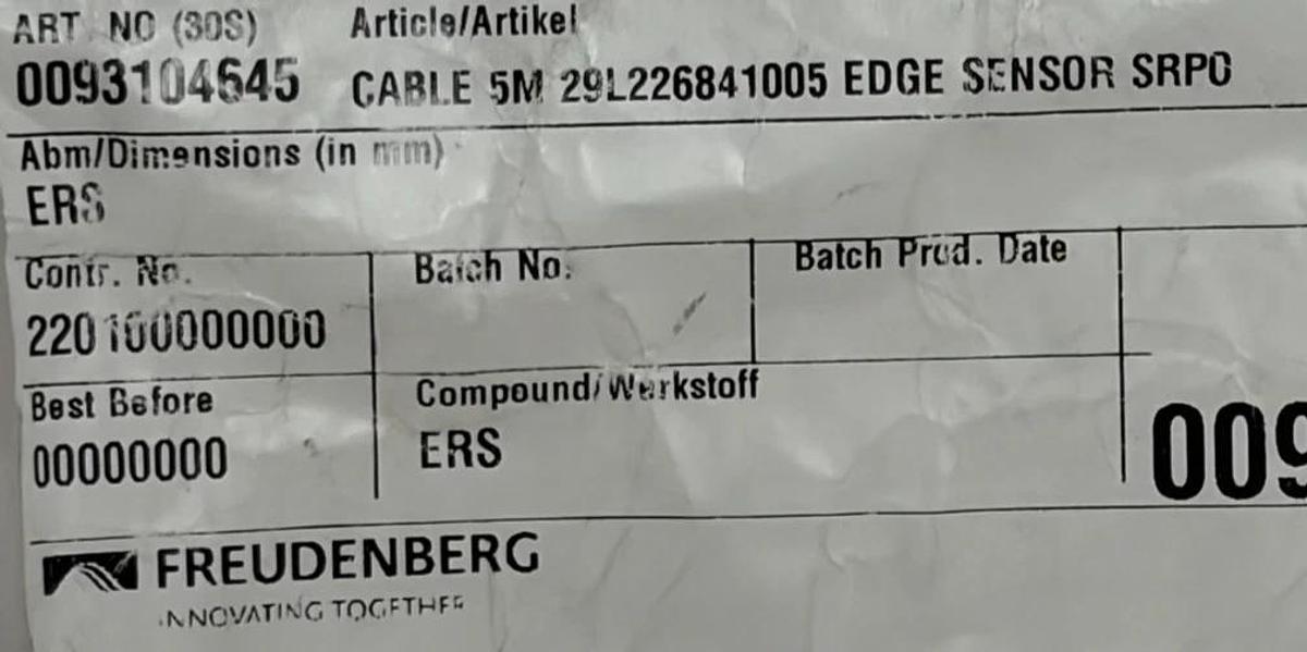 Freudenberg 0093104645 Edge Sensor Cable 5M 29L226841005 226841-005 New