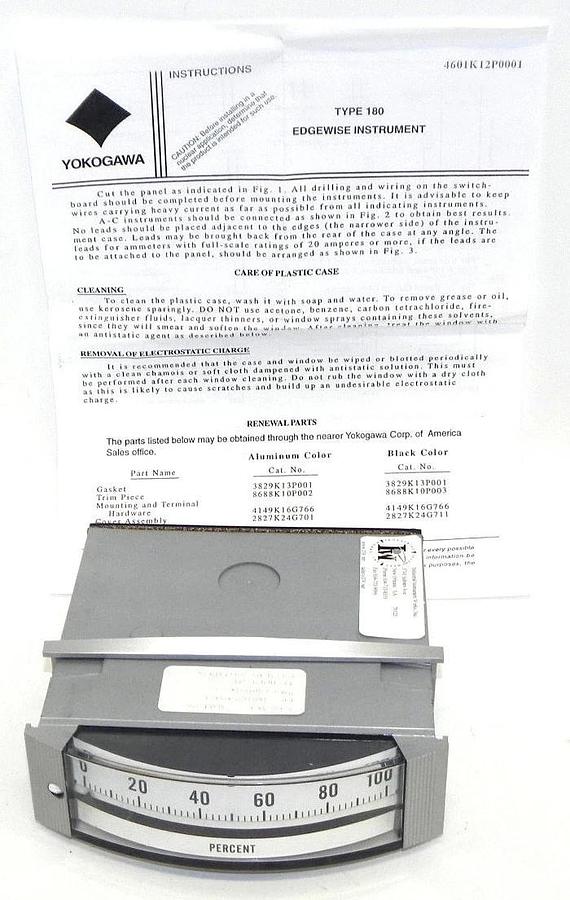 Used NIB YOKOGAWA MODEL 180 PANEL METER EDGEWISE INSTRUMENT 180111FA-SPECIAL