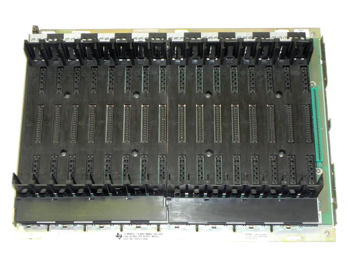 Used TEXAS INSTRUMENTS 500-5848 RACK I/O 14 MODULE BASE ASSY. NO. 2491573-0001