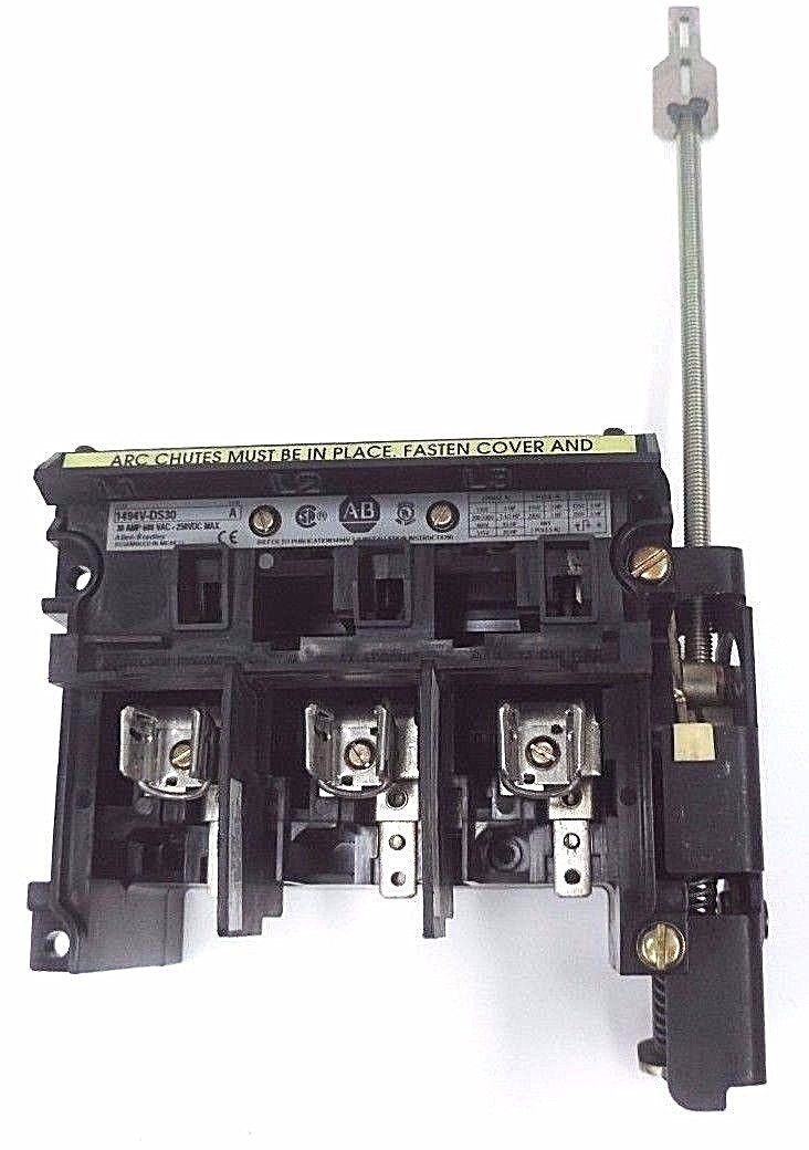 Used ALLEN BRADLEY 1494V-DS30 SER. A LINE TERMINAL GUARD RIGHT HAND 30AMP, 600VAC