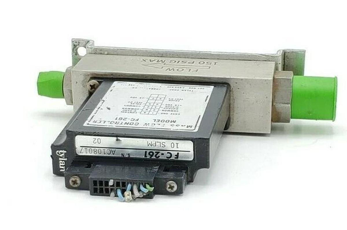 Used TYLAN FC-261 10 SLPM MASS FLOW CONTROLLER 150PSIG FC-261-10SLPM-02