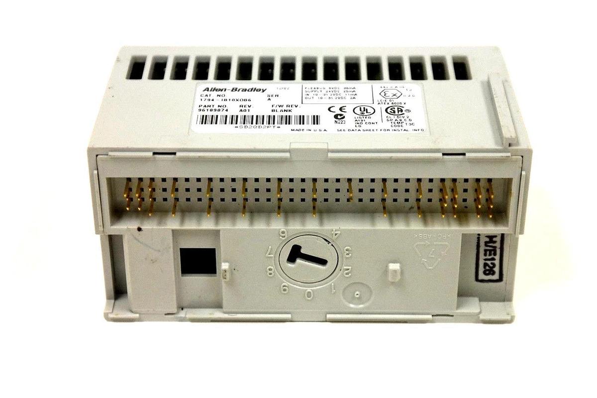 Used ALLEN BRADLEY 1794-IB10XOB6 SER A REV A01 FLEX I/O 1794IB10XOB6 P/N 96189874