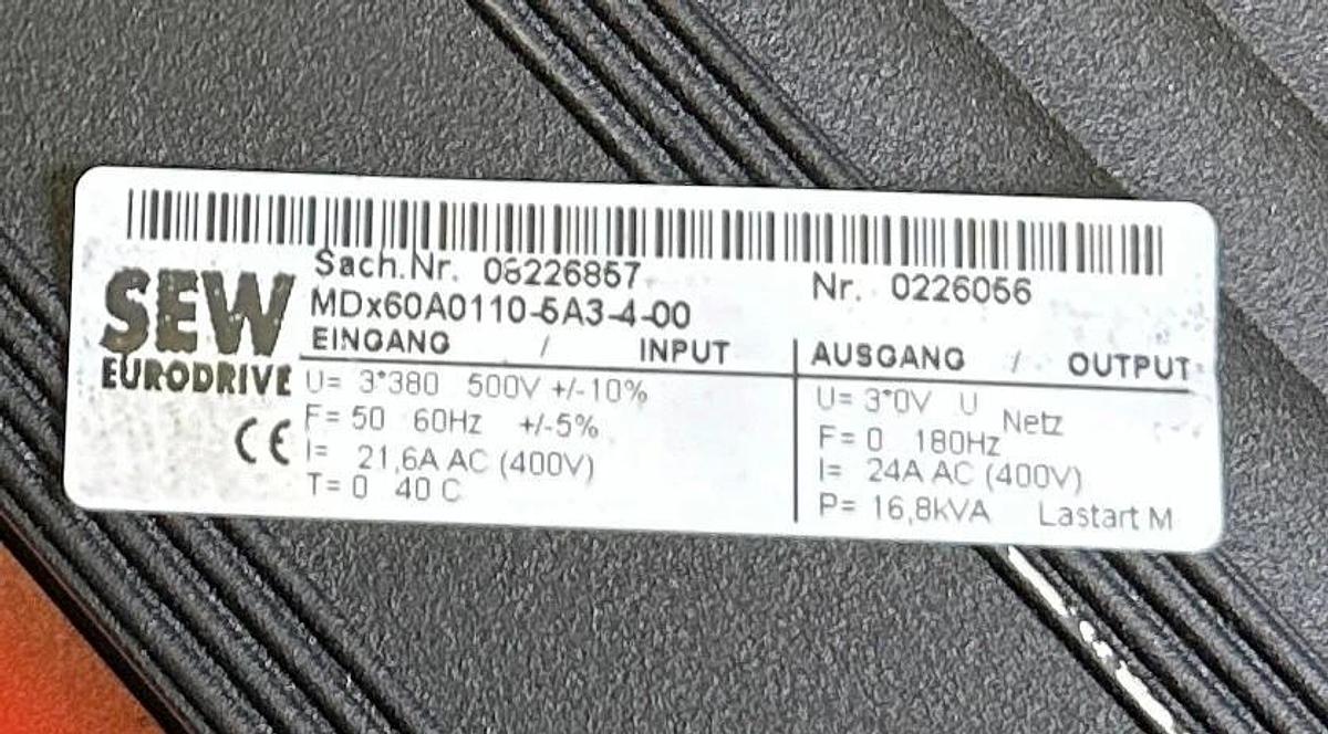 Used SEW EURODRIVE MCH41A0110-5A3-4-0T / 08276781 MOVIDRIVE compact 08226857 08242526