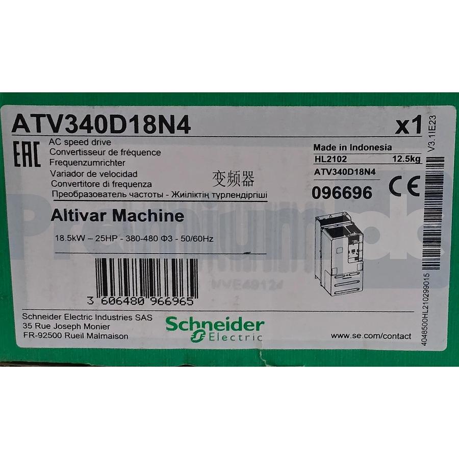 Schneider Electric ATV340D18N4 Altivar ATV340 AC Speed Drive 18kW/22kW 480V NSMP