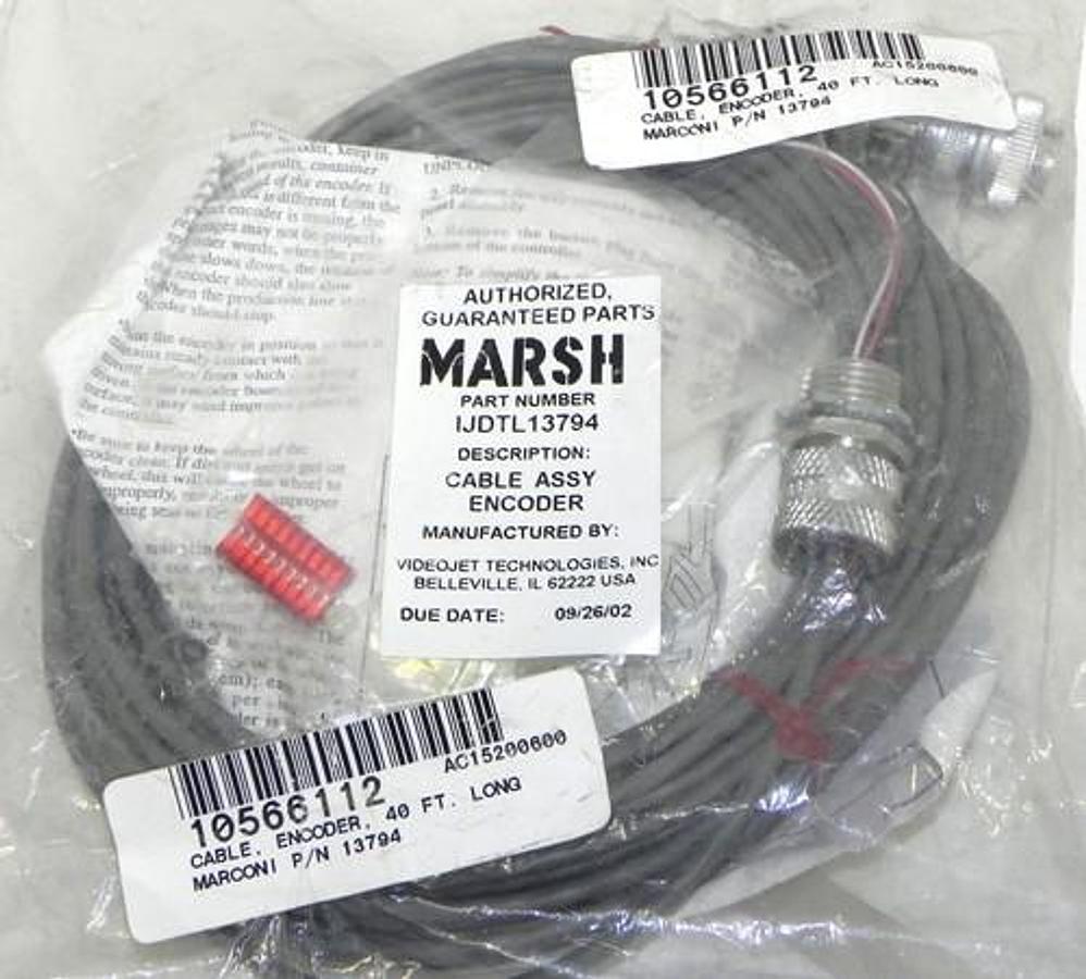 NEW MARSH IJDTL13794 CABLE ASSY ENCODER 40' LONG