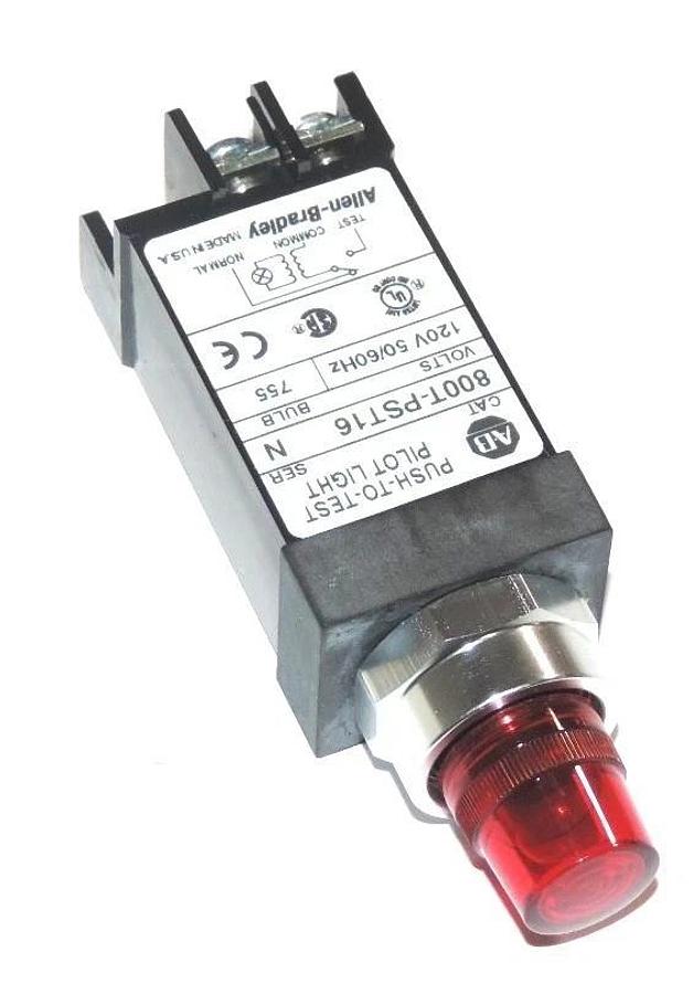 NEW ALLEN BRADLEY 800T-PST16R SMALL PILOT LIGHT, TYPE 13, SER N, 120 V, 50/60 HZ