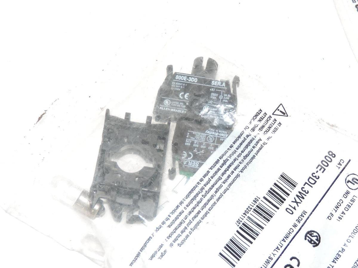 Used NEW ALLEN BRADLEY 800E-3DL3WX10 MODULE W/ LATCH 800E3DL3WX10 SER. B