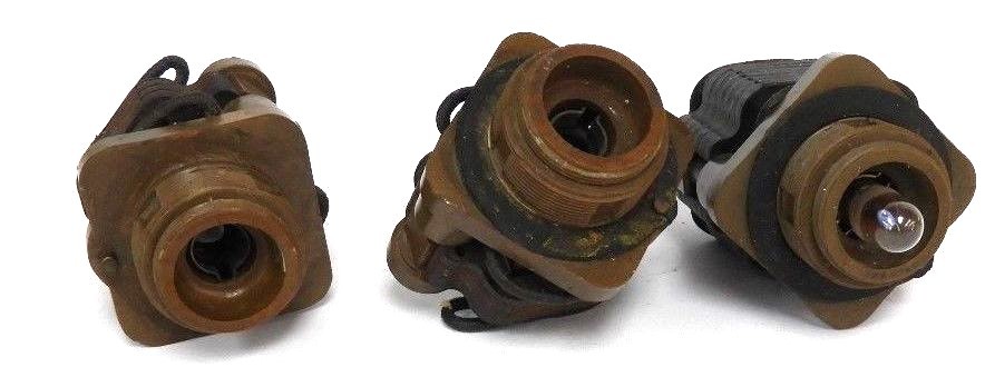 Used LOT OF 3 SQUARE D 9001-TP1 PILOT LIGHTS 9001TP1, 50/60 CYCLES