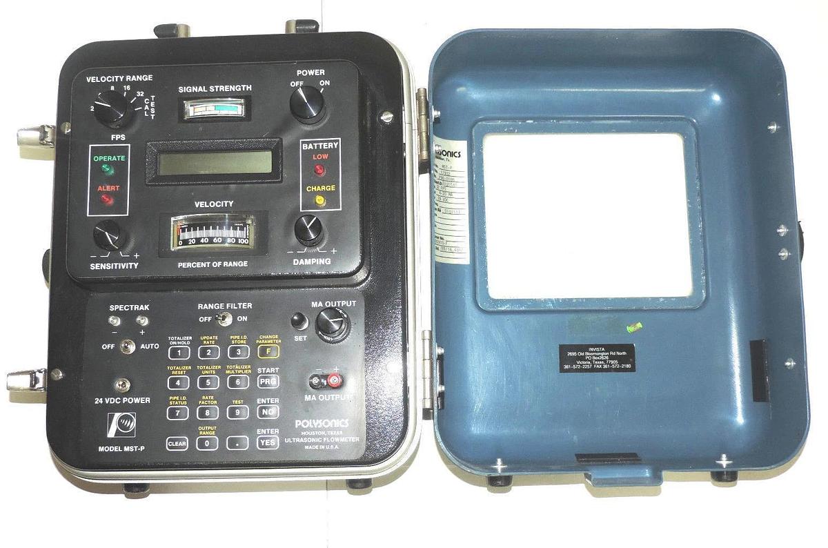 Used POLYSONICS MASTER SERIES MST-P ULTRASONIC DIGITAL FLOWMETER 24VDC MSTP