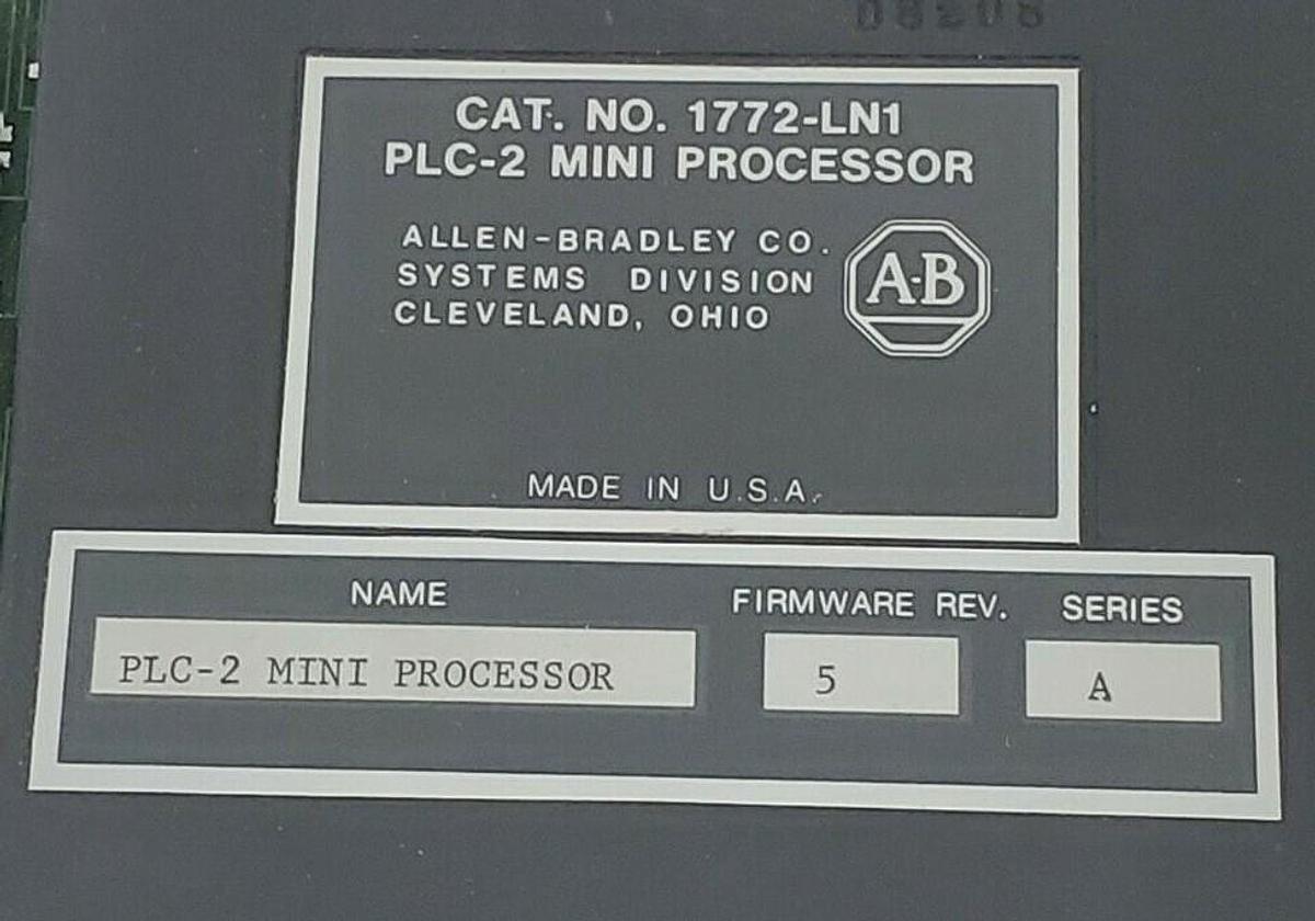 Used REPAIRED ALLEN-BRADLEY 1772-LN1 PLC-2 MINI PROCESSOR F/W REV. A, SER. A, 1772LN1