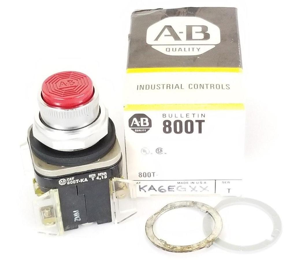 Used NIB ALLEN BRADLEY 800T-KA6EGXX PUSH BUTTON 800TKA6EGXX, SER. T