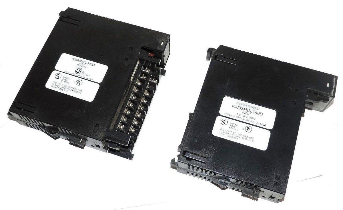 Used LOT OF 2 GE FANUC IC693MDL240D INPUT MODULES 120VAC INPUT 16POINT