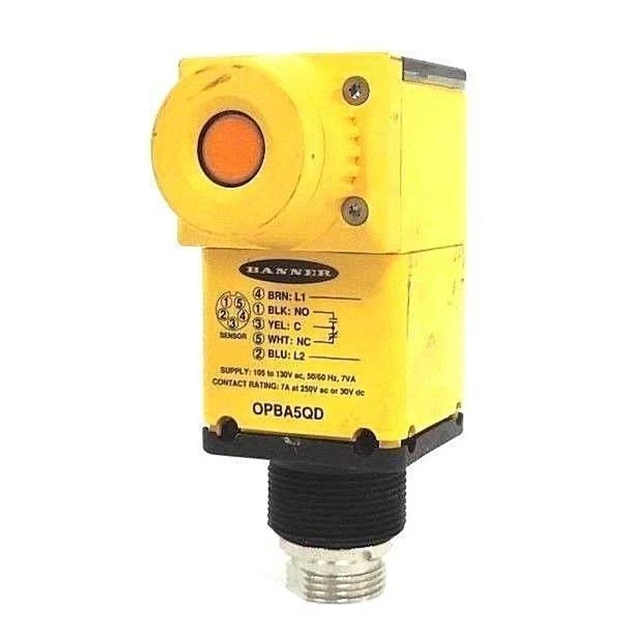 Used BANNER OSBUSR PHOTOELECTRIC SCANNING HEAD W/ OPBA5QD POWER BLOCK