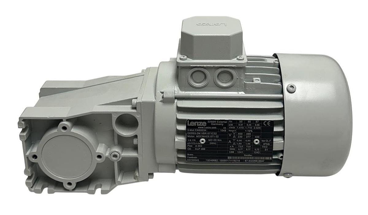 Used LENZE GKR03-2M VBR 071C32 / MDEMAXX 071-32 GEARMOTOR BEVEL GEARBOX 15249082 NSNP