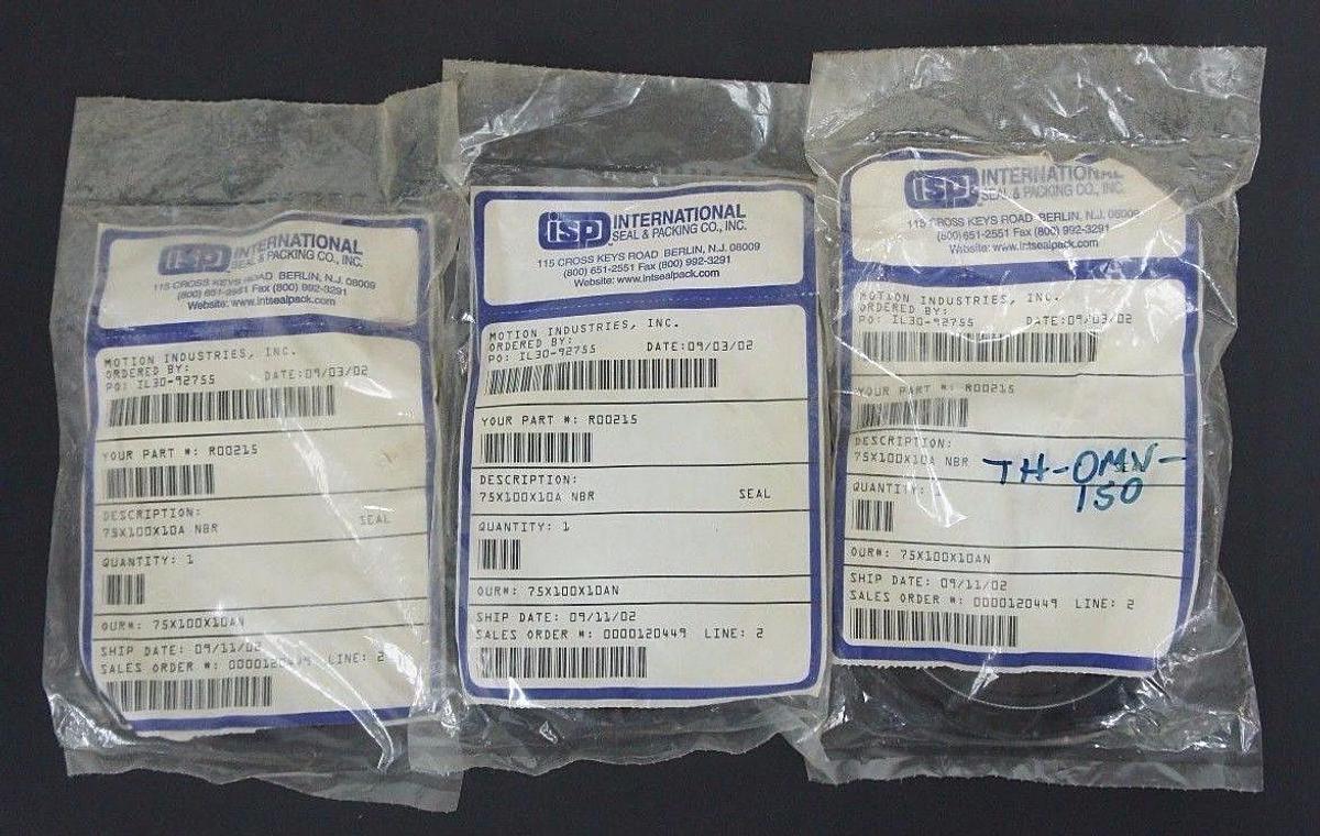 Used LOT OF 4 NEW ISP INTERNATIONAL 75X100X10 OIL SEALS 75X100X10A NBR