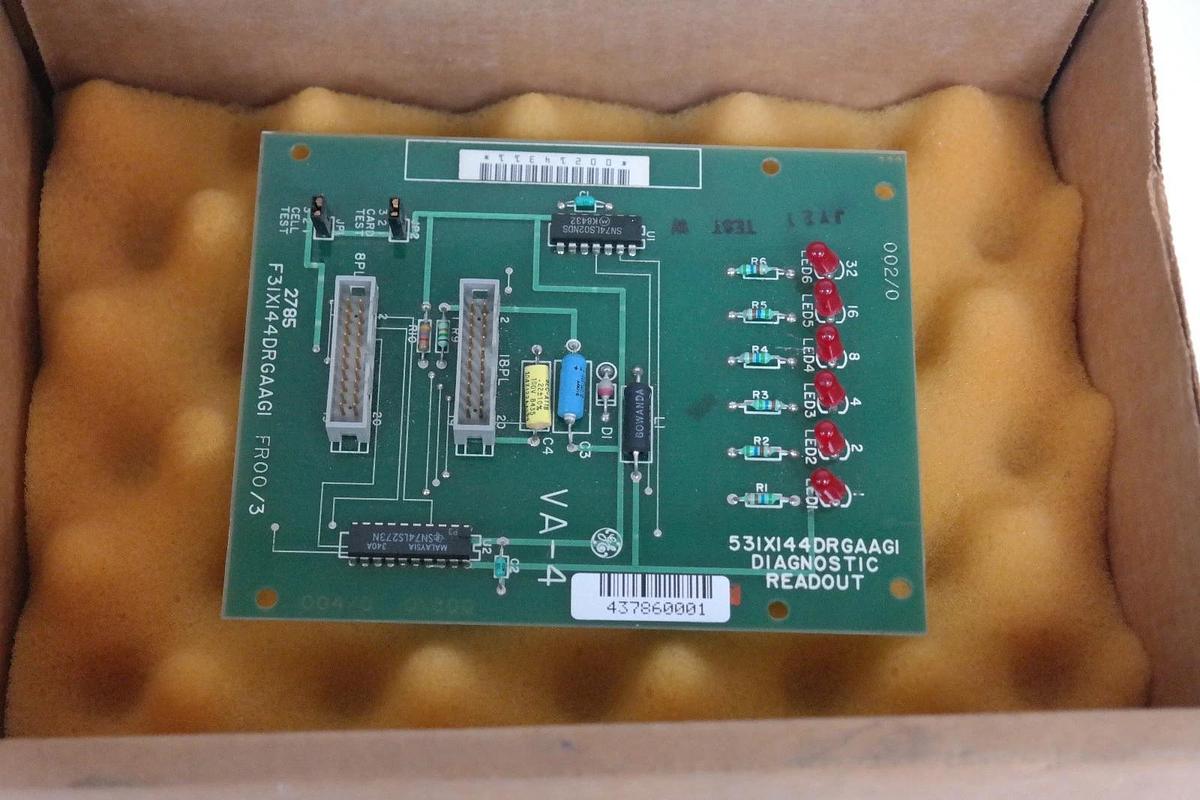 Used NIB GENERAL ELECTRIC 531X144DRGAAG1 DIAGNOSTIC READOUT BOARD F31X144DRGAAG1