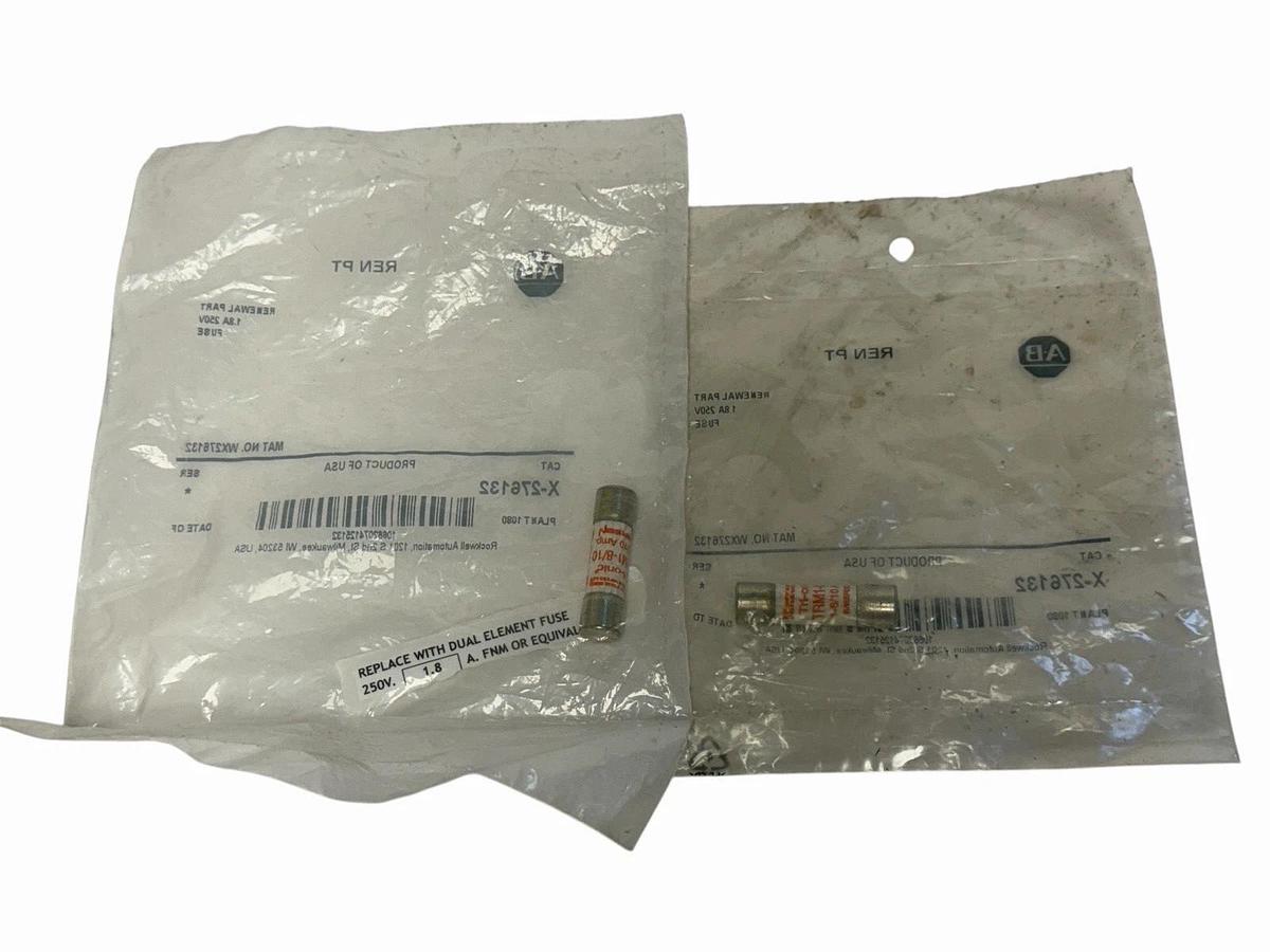 Used LOT OF 2 NEW ALLEN BRADLEY X-276132 FUSES 1.8A 250V X276132