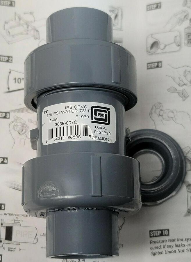 NIB SPEARS 3639-007C TU 2000 STANDARD BALL VALVE SOC/FIPT 3/4'' CPVC