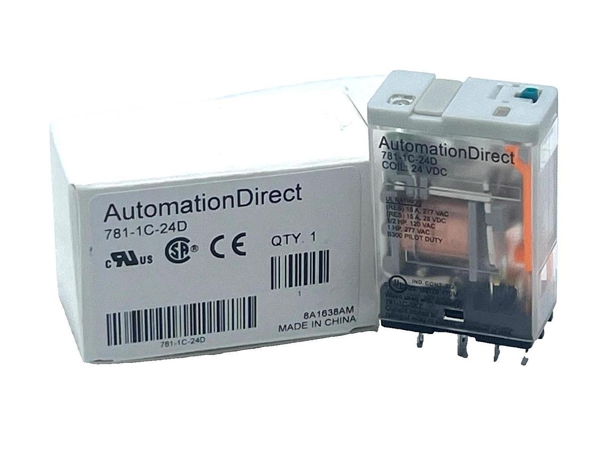 AutomationDirect 781-1C-24D Ice Cube Control Relay 24VDC SPDT 15A 5-Pin LED