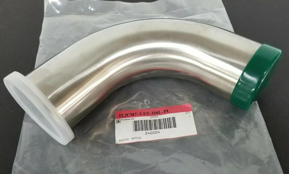Used NEW TRI-CLOVER INC. TL2CM7-2 1/2-316L-PL 90 DEG. ELBOW 240004 TL2CM721/2316LPL