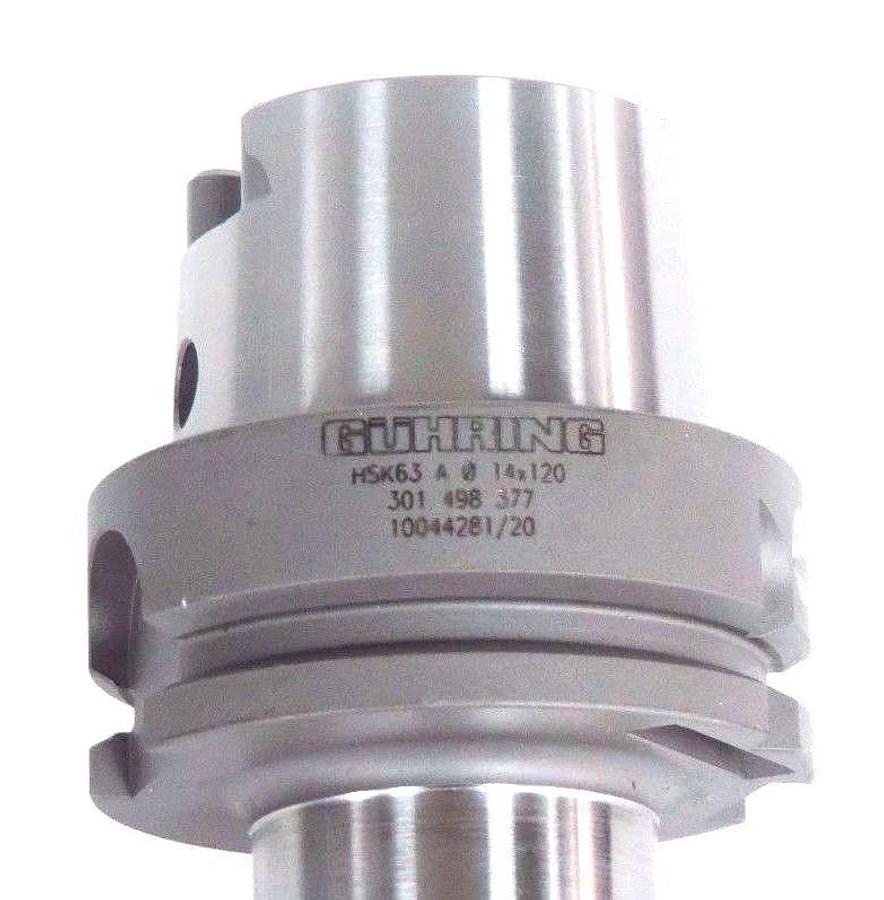 GUHRING HSK63 A TOOLHOLDER CT-62596 14X120 W/ 14MM SOLID CARBIDE STEPDRILL