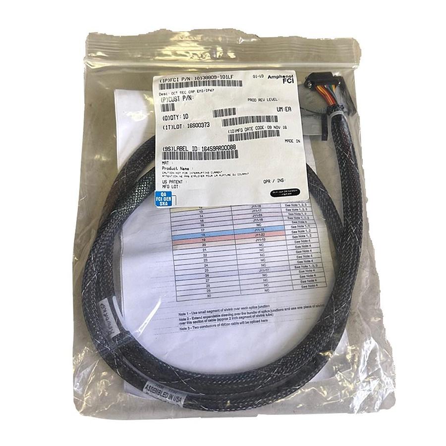 Used NEW AMPHENOL FCI 10138809-101LF / 10138809101LF OCT REC CAP EMI/IP67 CABLE