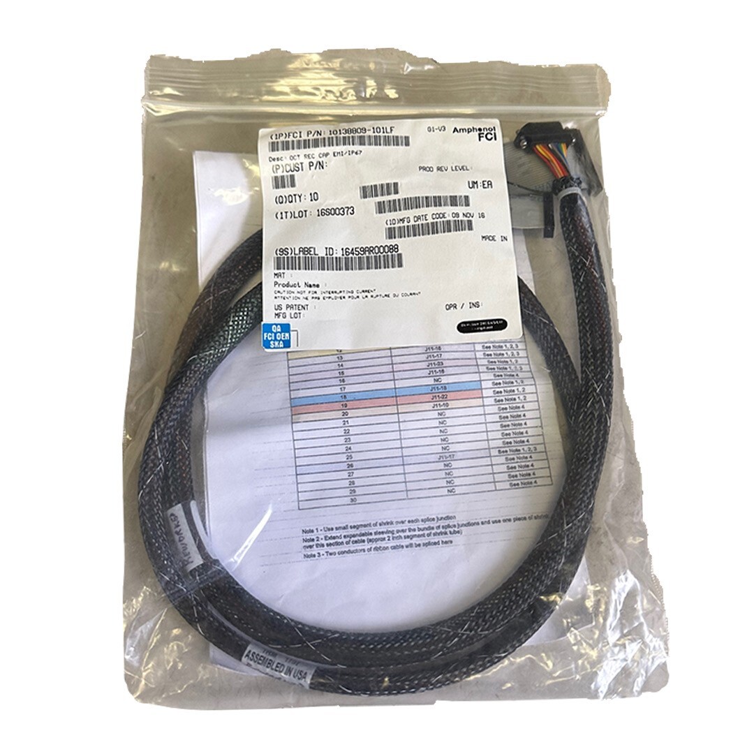 Used NEW AMPHENOL FCI 10138809-101LF / 10138809101LF OCT REC CAP EMI/IP67 CABLE