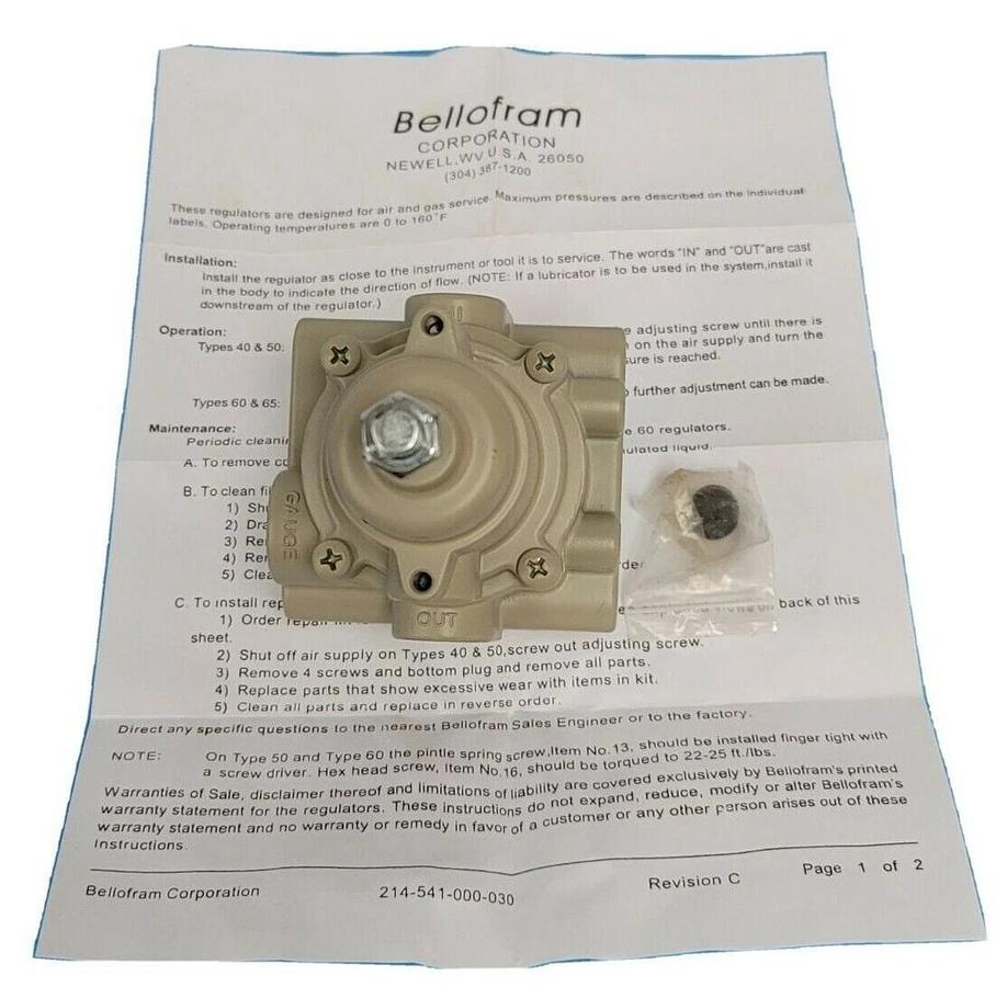 Used NIB MARSH BELLOFRAM 960-068-001 PRESSURE REGULATOR 960068001