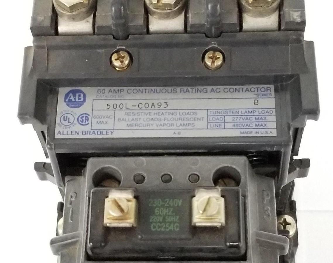 Used ALLEN BRADLEY 500L-COA93 LIGHTING CONTACTOR CC254C 230-240V, 60HZ
