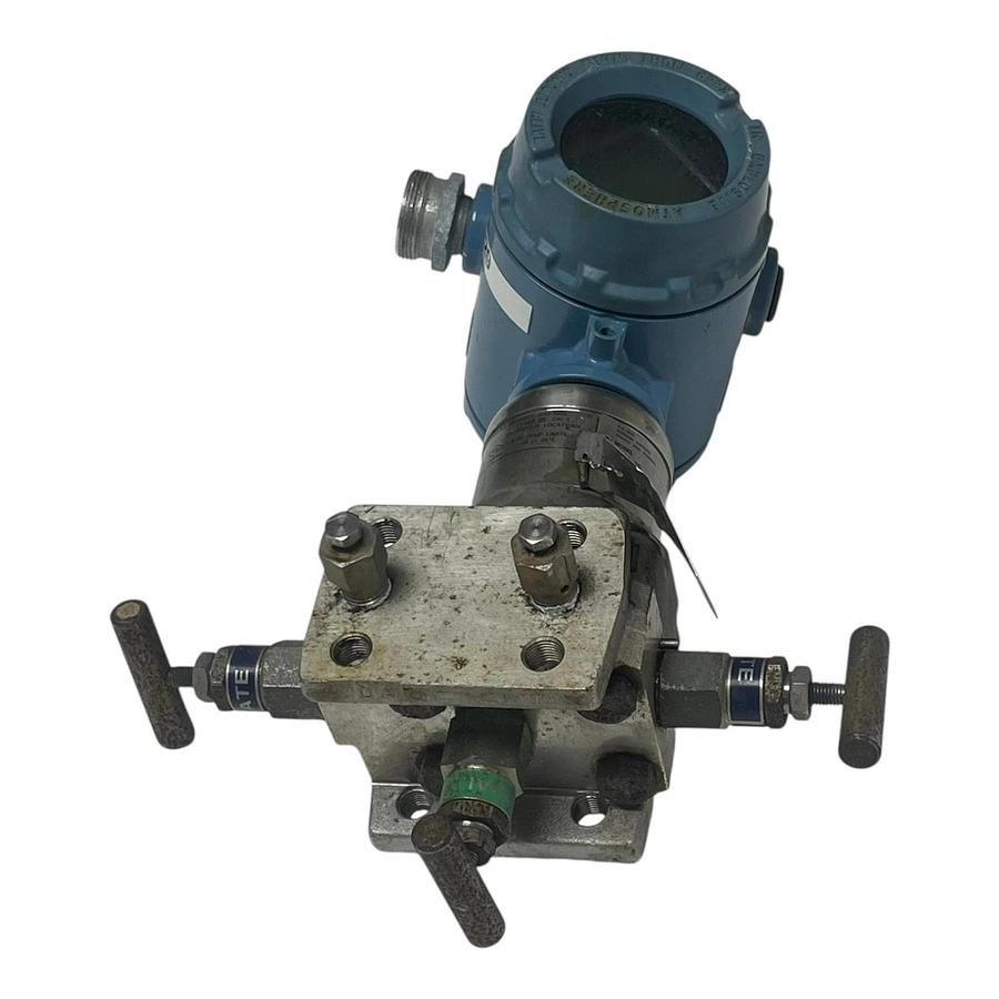 Used Rosemount 3051S2CD3A2A11A1AE5M5 Differential Transmitter W/ 3-Valve Manifold