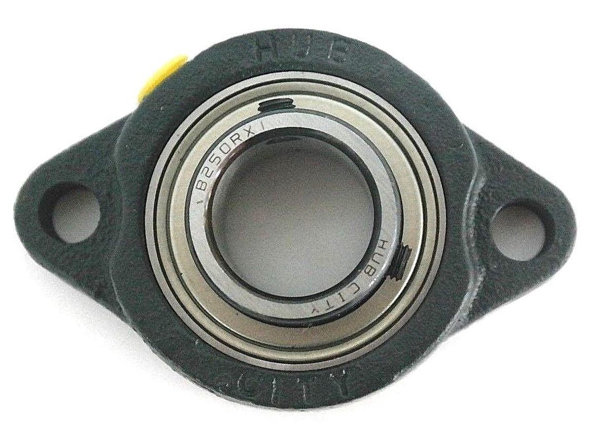 Used LOT OF 4 NEW HUB CITY B250RX1 FLANGE BEARINGS 1", SET SCREW, 2-BOLT, 1320111309