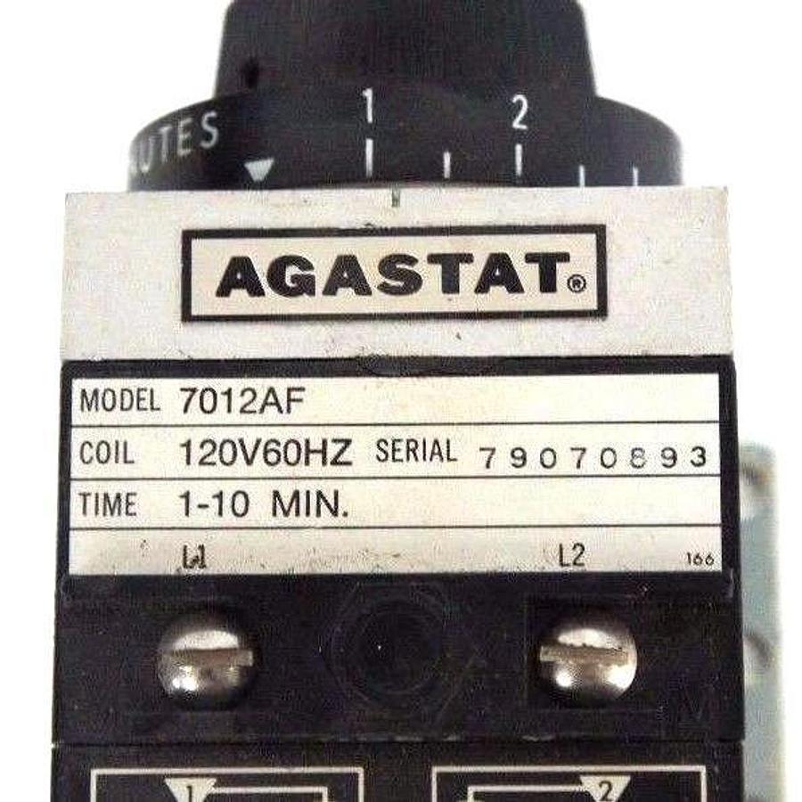 Used AGASTAT 7012AF TIMING RELAY 120V 60HZ COIL 7012-AF 1-10 MIN.