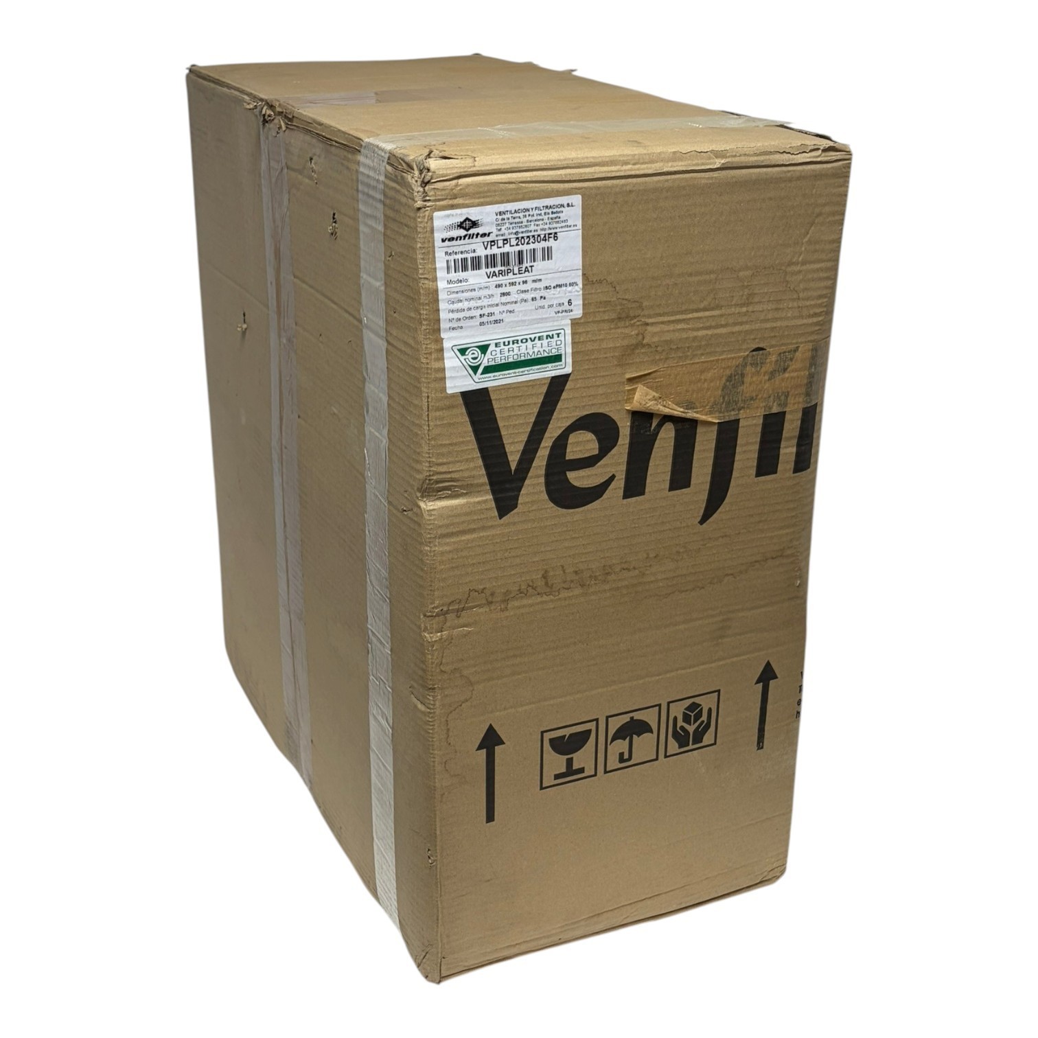 Used Venfilter Varipleat VPLPL202304F6 HVAC Air Filters 490x592x96mm Pack of 3 New