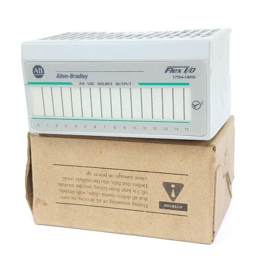Used NIB ALLEN BRADLEY 1794-OB16 FLEX 16 POINT DIGITAL OUTPUT MODULE SER A