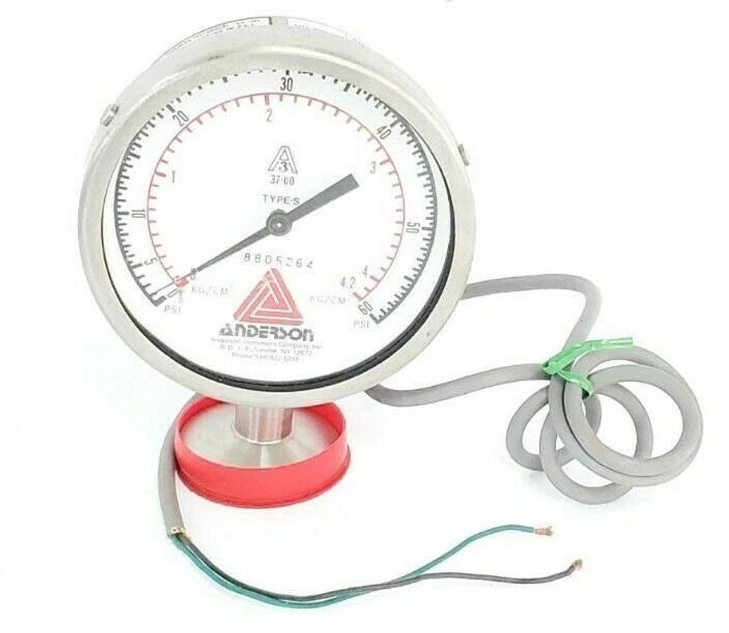 Used ANDERSON 37-00 TYPE S PRESSURE GAUGE 0-60PSI 0-4.2KG/CM^2 8805264