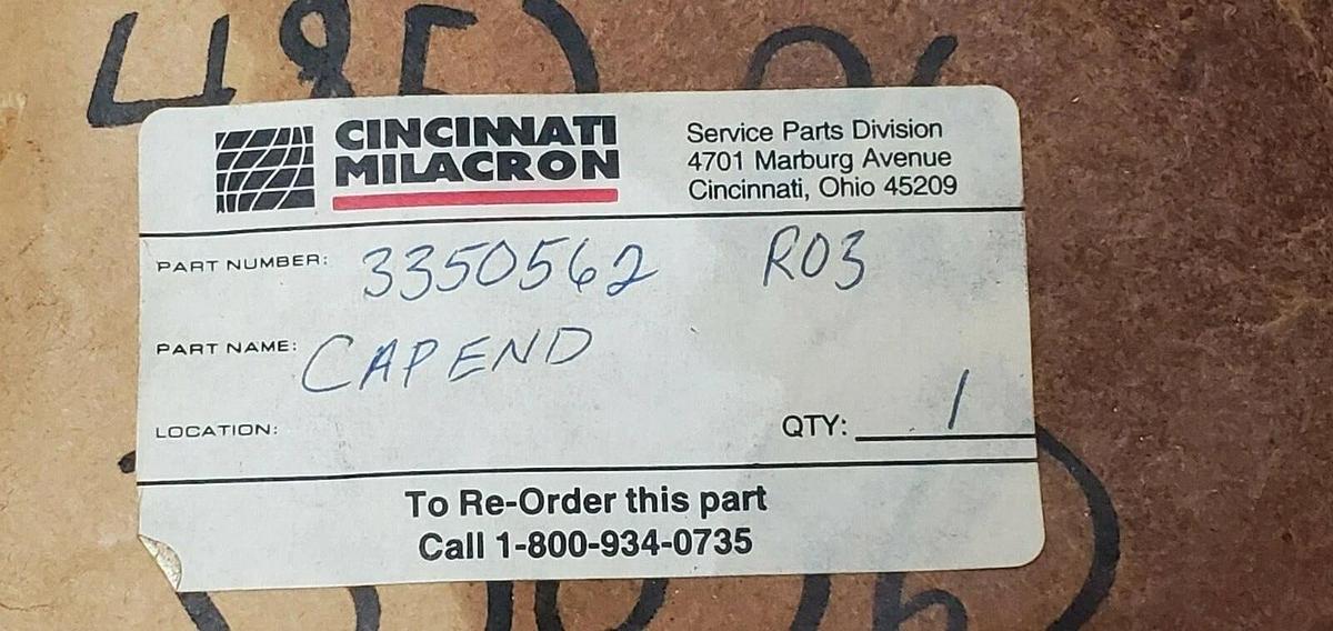 Used NEW CINCINNATI MILACRON 3350562 R03 END CAP 22357