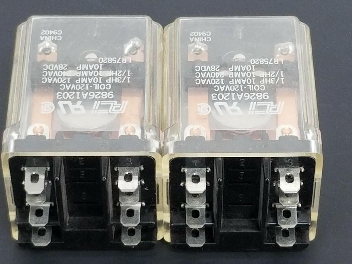 Used LOT OF 2 ACI 9826A1203 RELAYS COIL: 120VAC